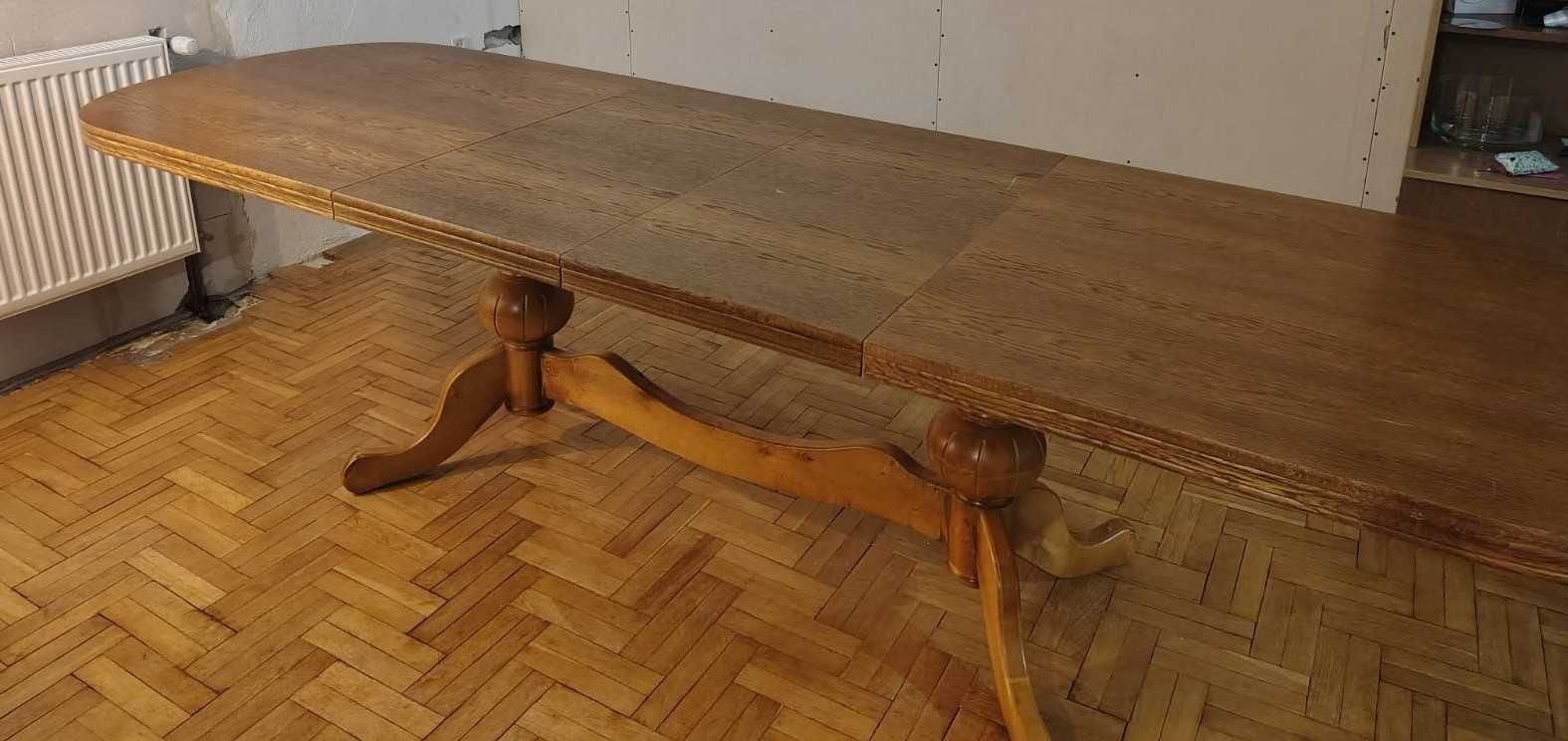 Duży drewniany stół do jadalni (długość 200/250/300cm) i 6 krzeseł