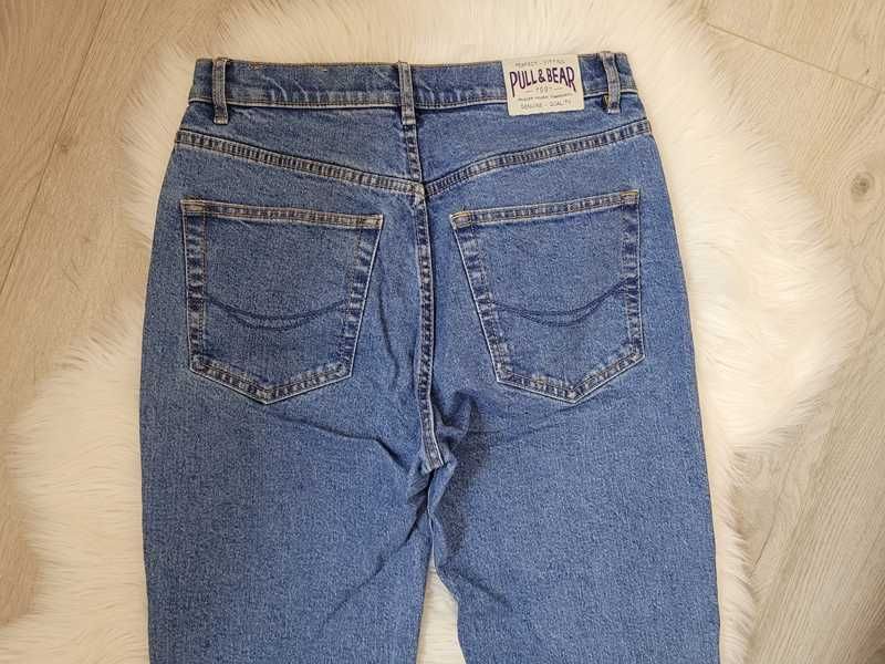 Niebieskie spodnie dżinsowe / dżinsy jeansy mom jeans, Pull&Bear, 38 M