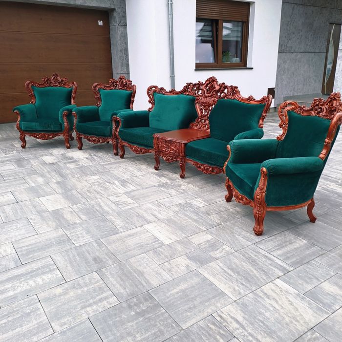 Komplet wypoczynkowy  barok sofa z fotelami barokowy stylowy