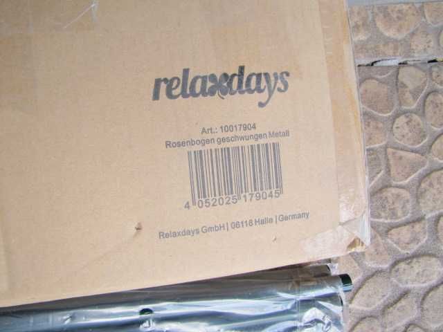 Relaxdays Łuk pnący metal 240 cm różany z koronką podpora dla roślin