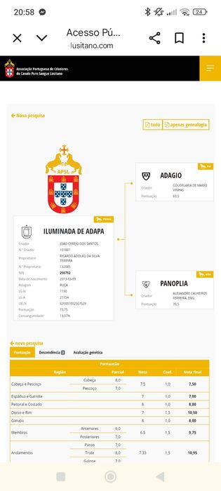 Égua letra I para cedência 
Com muito boa genética 
Pontuada com 70PTS