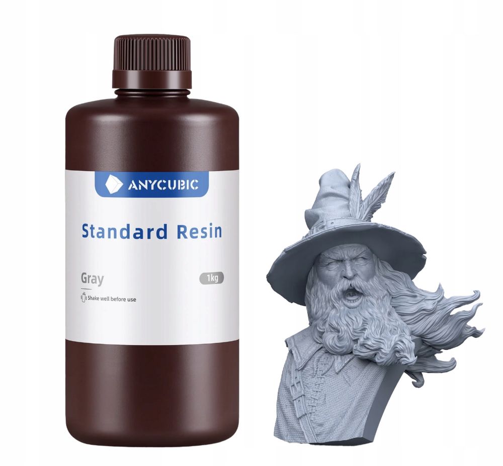 Фотополімерна смола Anycubic 1л Grey сіра 1 кг для 3Д-принтера 3D
