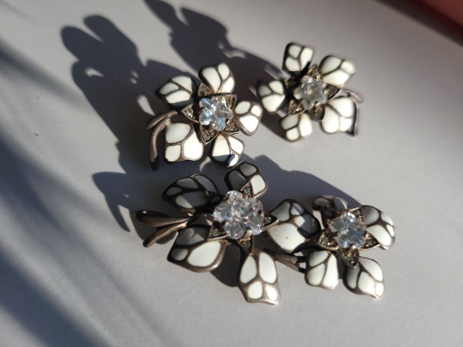 Продам серебро с эмалью серьги подаеска