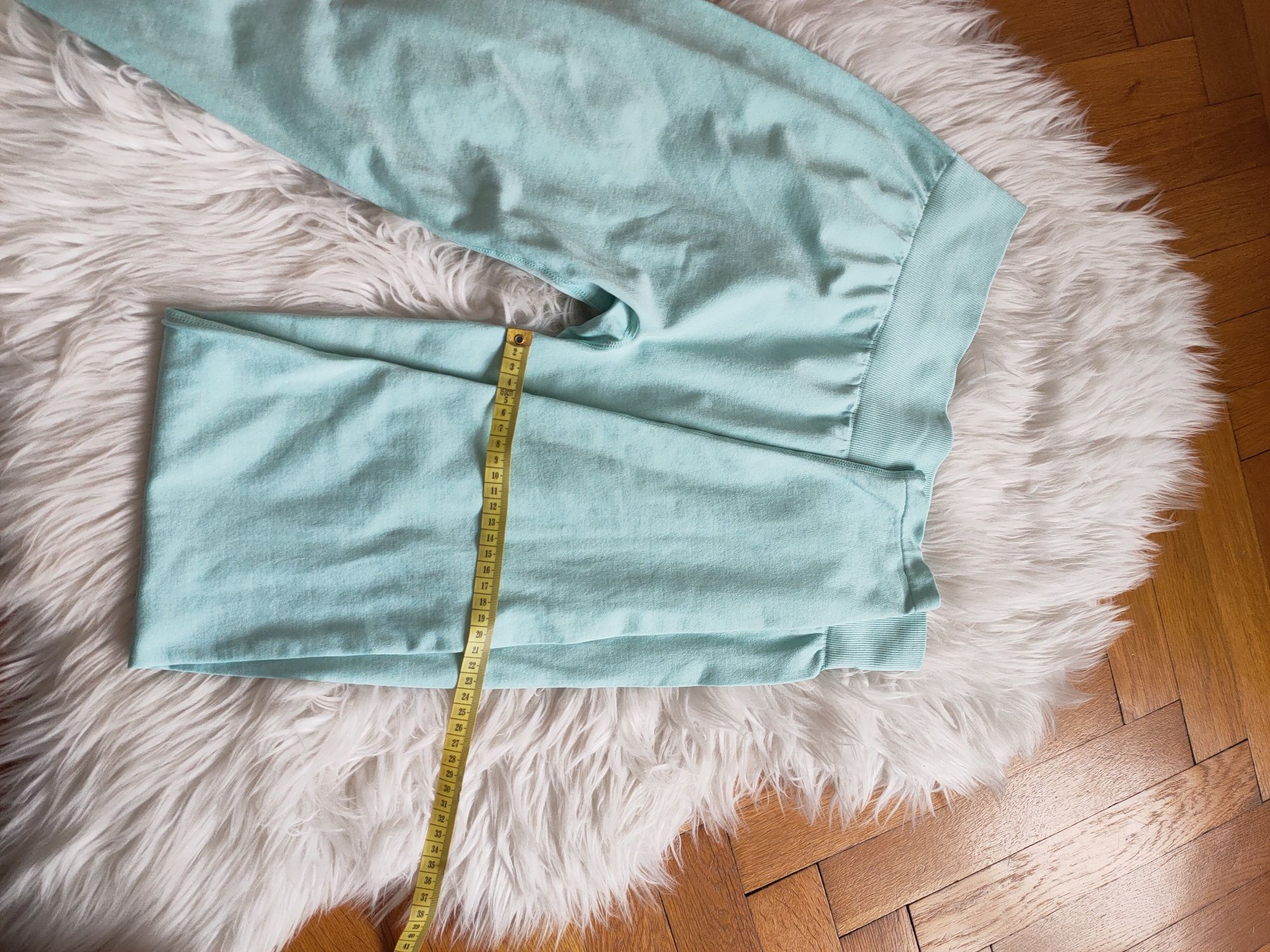 Legginsy treningowe do ćwiczeń turkusowe wysoki stan xl