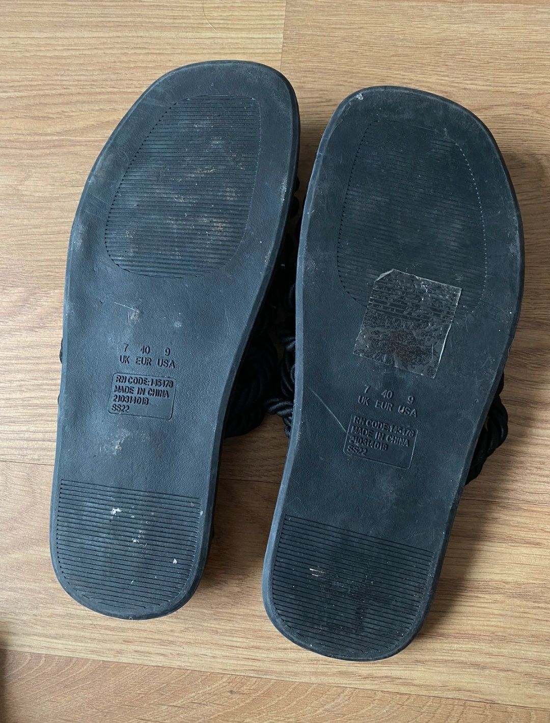 Klapki damskie czarne Primark, rozmiar 40