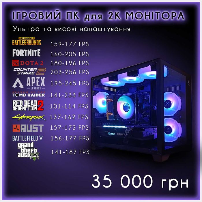Гарантія! 300FPS в CS2 на високих купить игровой пк компьютер