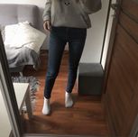 jeansy dżinsy niebieskie granatowe slim cropp