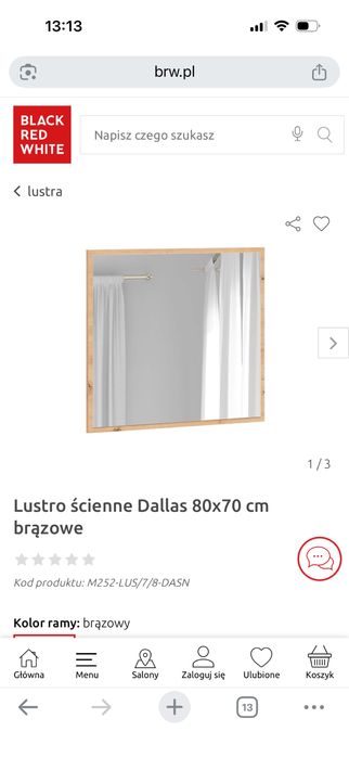Lustro ścienne brązowe  BRW