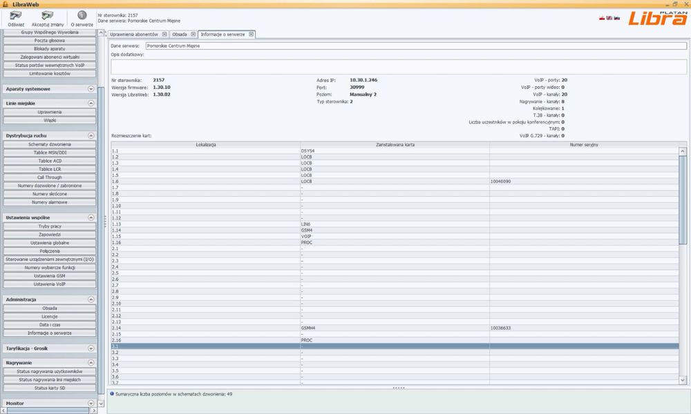 Trzy centrale PBX Server Platan Libra - licencje VOIP - karty GSM!