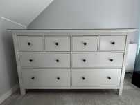 HEMNES Komoda szafa meble, 8 szuflad, biała bejca, 160x96 cm
