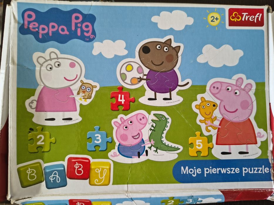 Puzzle, 2-5 elementow, Świnka Peppa