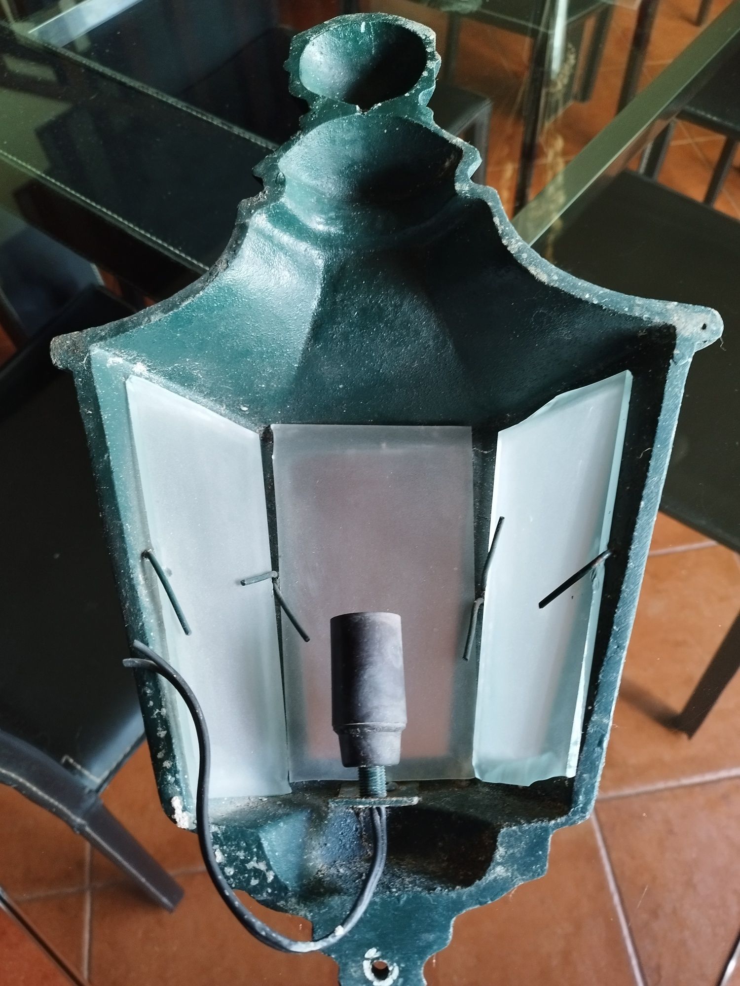 Candeeiro aplique ferro para exterior