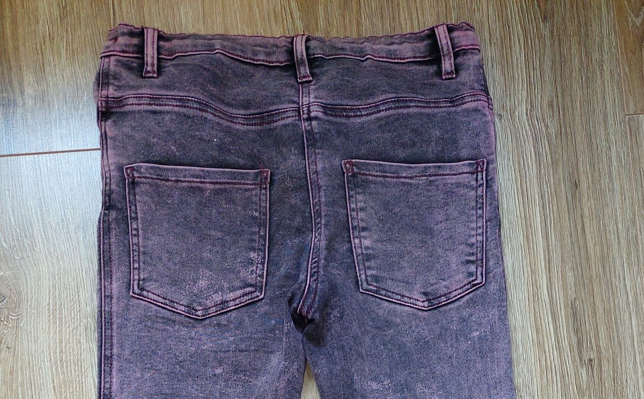Spodnie cieniowane marmurkowe różowe czarne XS / 12-13 lat