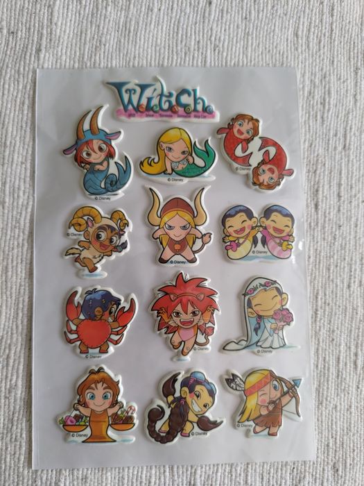 Naklejki wypukłe czarodziejki witch  zodiakalne znaki zodiaku