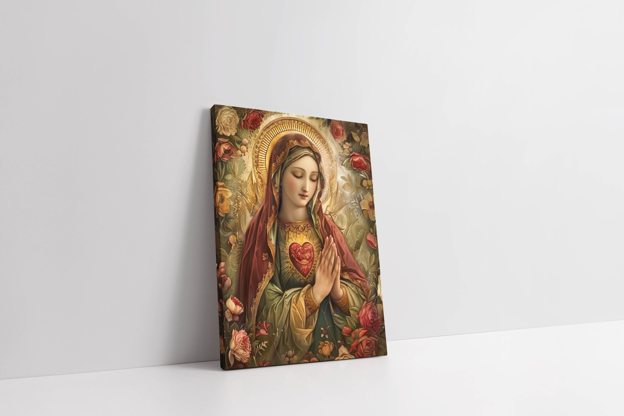 Obraz na płótnie Serce Maryi Świętej 60x80 cm - Sakralna Dekoracja