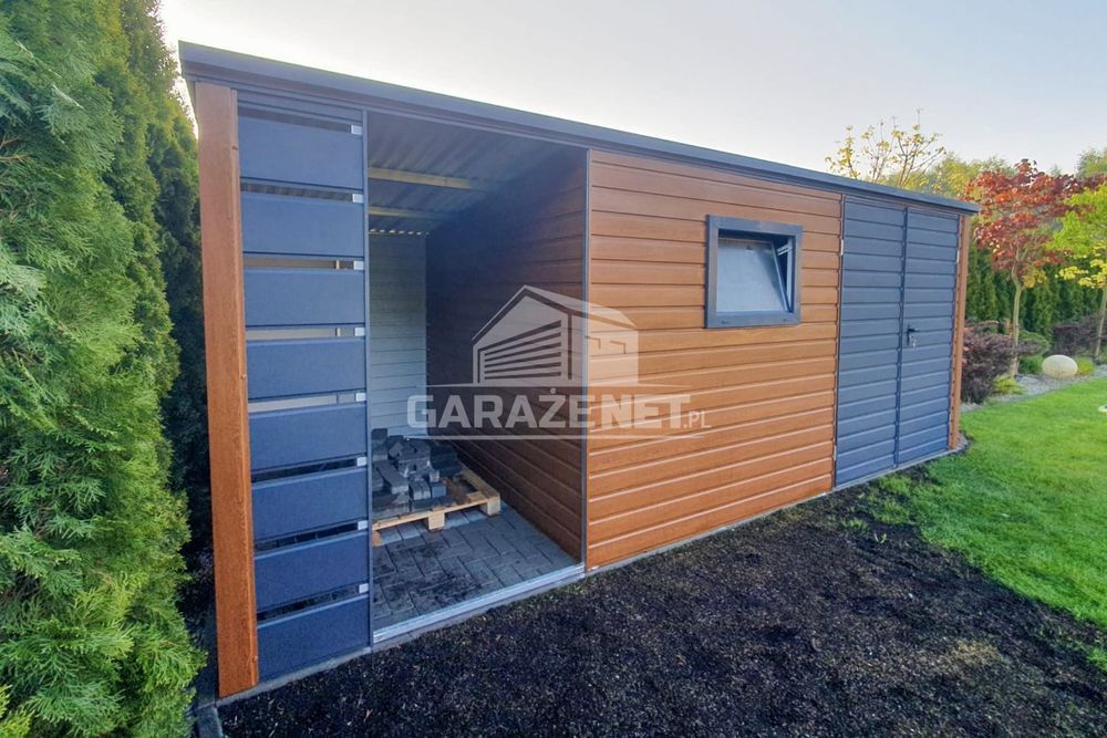 SCHOWEK DOMEK OGRODOWY 4X2,5M Wiata 1,5 Drewnopodobny Spad W Tył Gb437