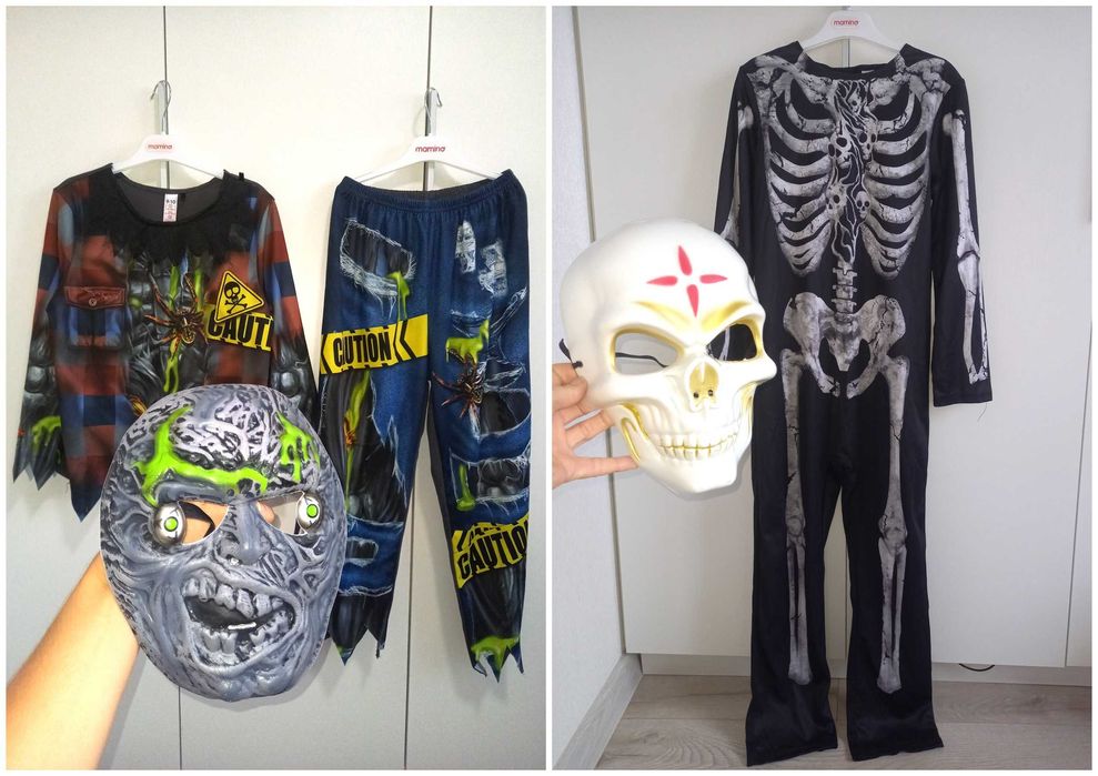 Костюм на Хелловін скелета зомбі перевертень з масками 9-10 років