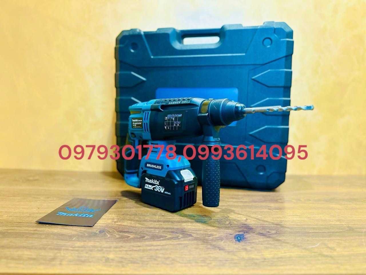 Makita 3в1 Набор Болгарка DGA504 + Шуруповерт DHP485 Перфератор DHR202