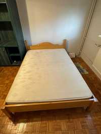 Łóżko bukowe 140 cm z materacem. 100% drewna.