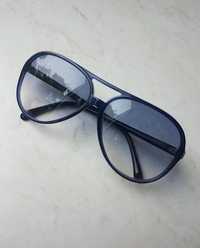 Okulary przeciwsłoneczne cieniowane plastikowe Chanel granat aviatory