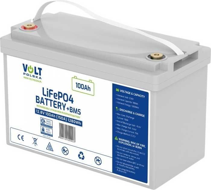Акумулятор для ДБЖ Volt Polska LiFePO4 12,8V 100Ah+BMS в НАЯВНОСТІ!!!