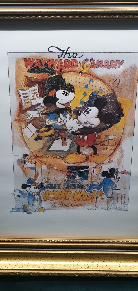 Vintage litografia myszki miki autorstwa JOADORA 1990 DISNEY