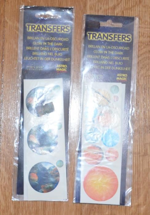 Transfers Fosforescentes(brilham no escuro) Planetas:Marte,Saturno,etc