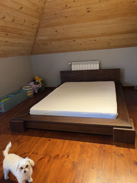 Rama łóżka dębowe rękodzieło łóżko