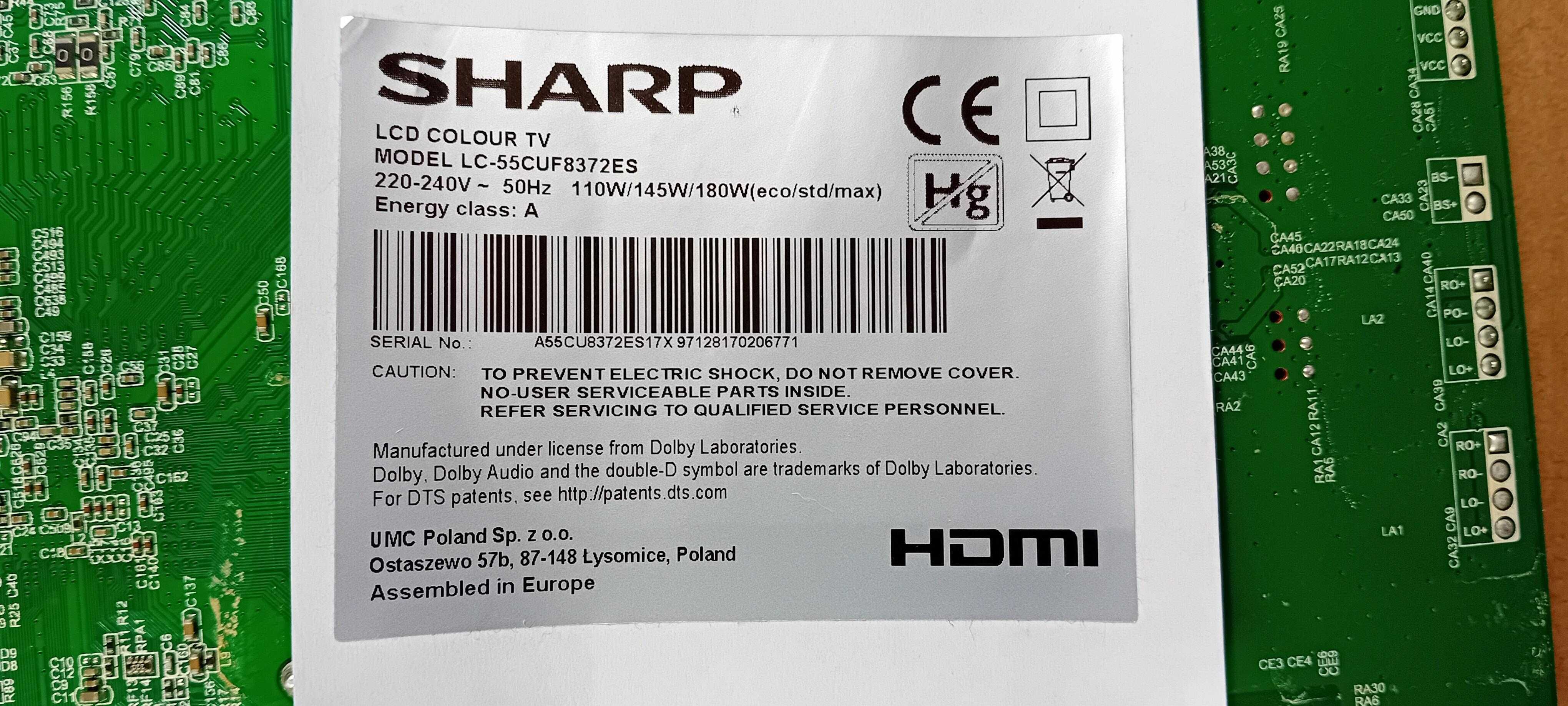 Placa de video tv  sharp lc-55cuf.8372es