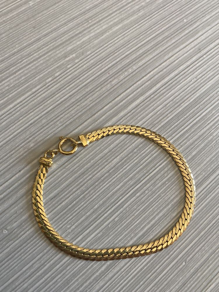 Pulseira de prata banhada a ouro (CINCO)