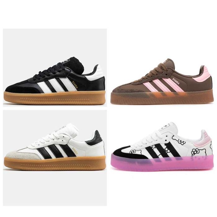 Женские кожаные кроссовки Adidas Samba XLG Platform адидас самба хлг