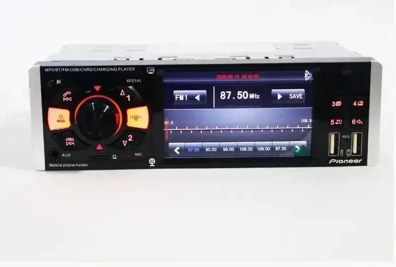 Автомобільна магнітола Pioneer 4041 1DIN з екраном 4,3" Bluetooth