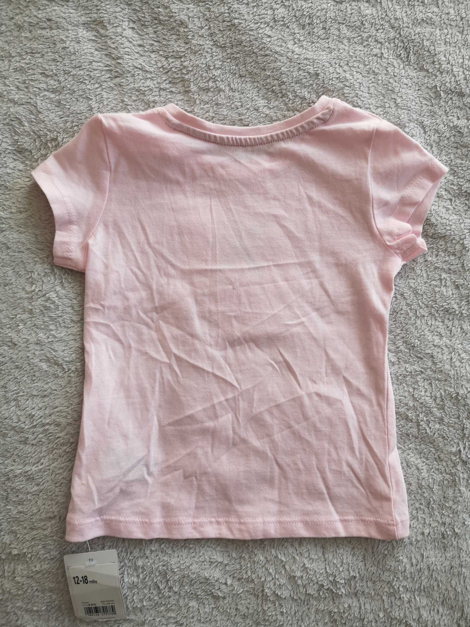 Nowa różowa bluzka z krótkim rękawem truskawka Mothercare 86