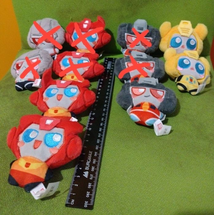 плюші Старскрім1️⃣, Бамблбі2️⃣, Хотрод2️⃣