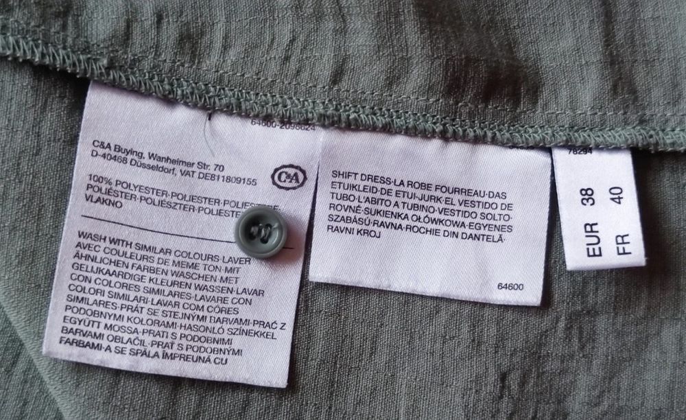 Sukienka w kolorze oliwkowym z paskiem prosta luźna wygodna