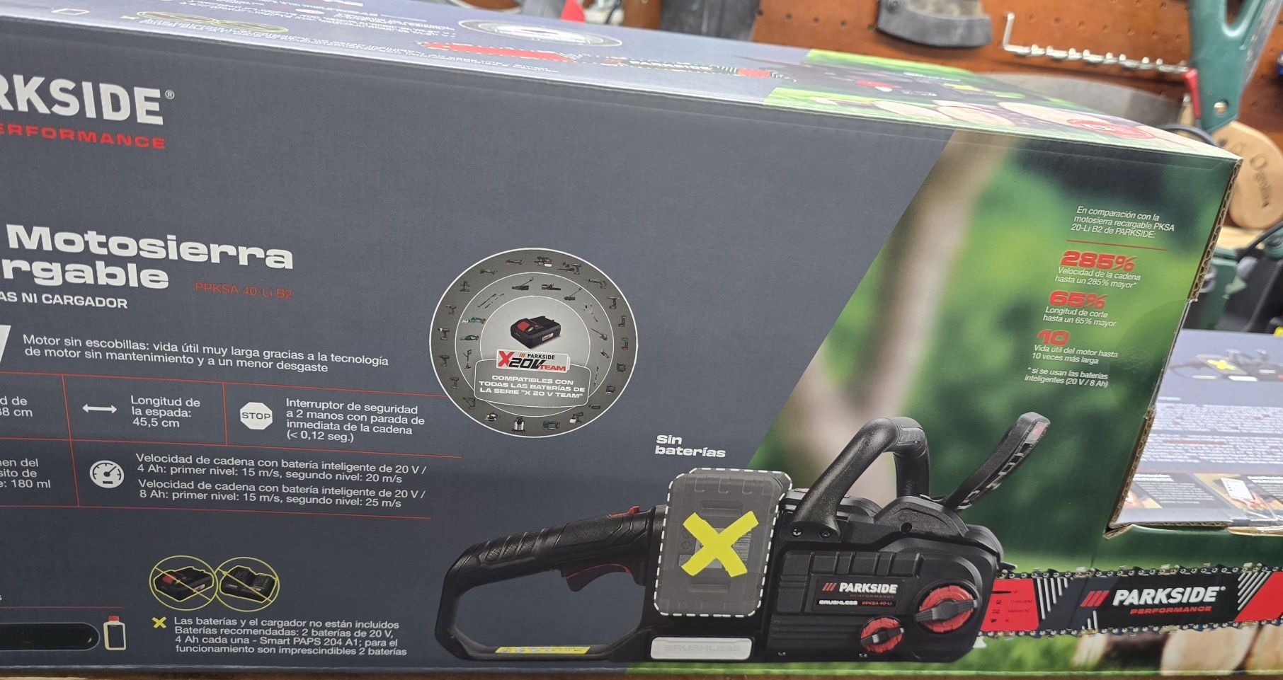 Motosserra 40v parkside performance
