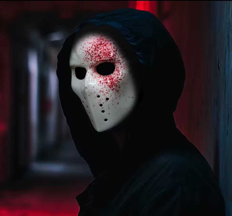 Maska Jason,18x25cm,strach,krew,halloween,zabójca,zabawa,demon,impreza