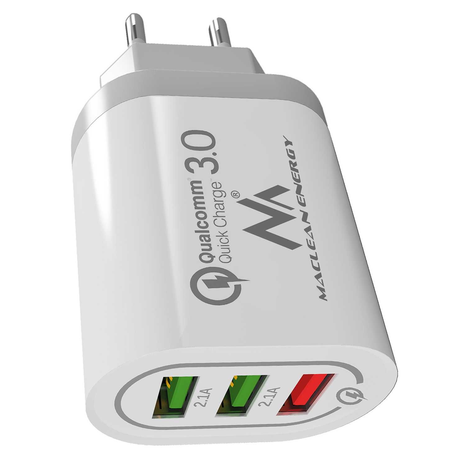 Szybka ładowarka sieciowa 3xUSB Quick Charge 3.0 Maclean MCE479 W