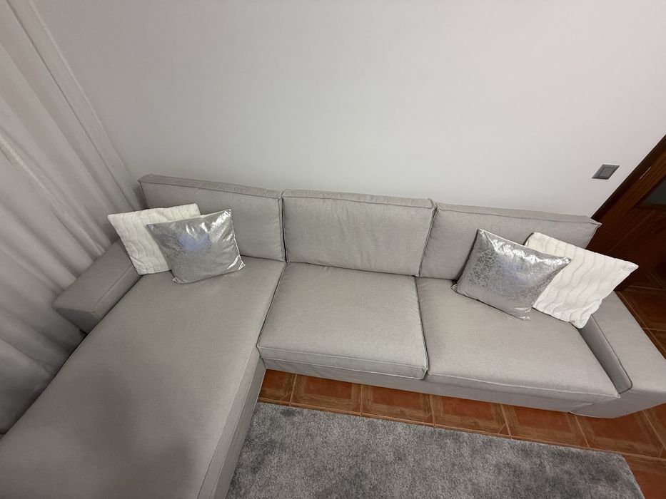 Sofá Kivik Ikea 3 lugares com chaise longue capa removível