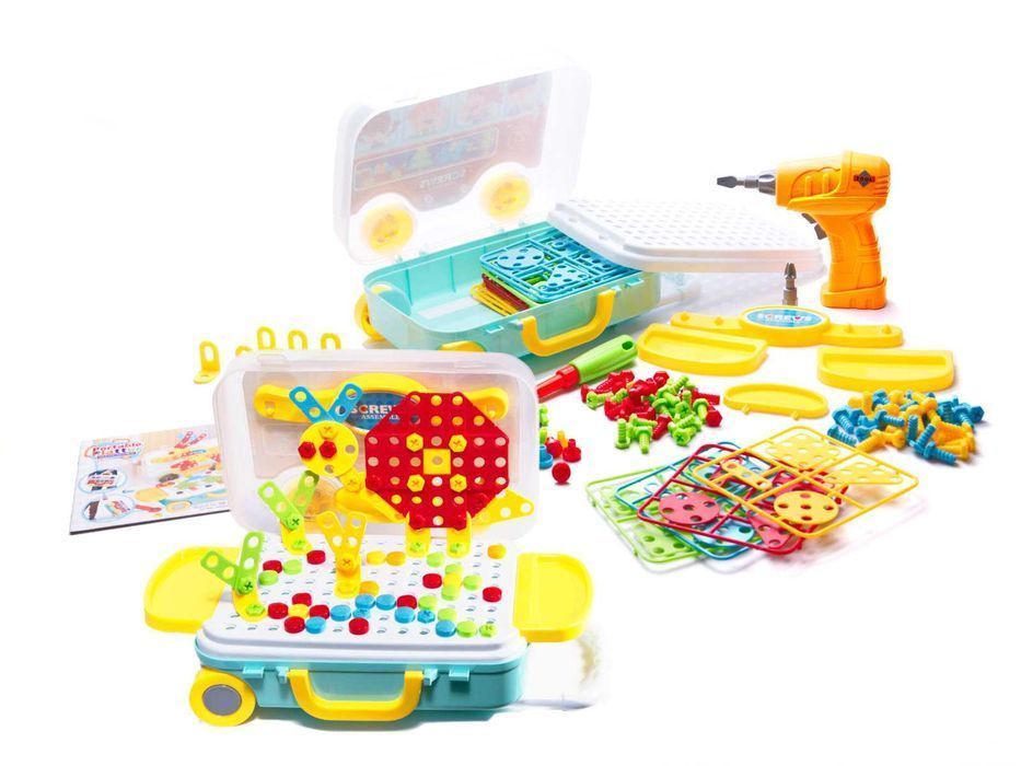 PUZZLE Klocki WIERTARKA Wkrętarka Układanka EDUKACYJNA dla Dzieci 258