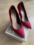 Skórzane buty szpilki VENEZIA czerwone