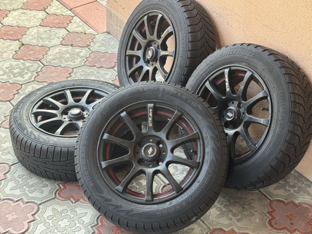 Литые диски R14 4x100 с зимней резиной Ланос Сенс Опель Киа Ваз Мазда