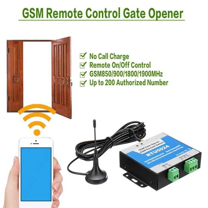 Relé p/ Abertura Portões * RTU5024 GSM * Controlo Remoto * Sem Fios