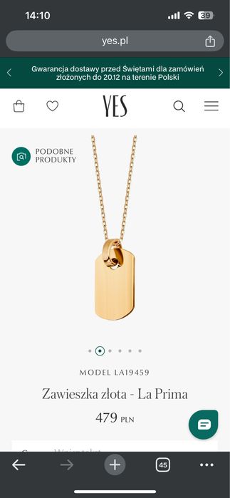 Yes próba 375 0,75g Zawieszka złota - La Prima