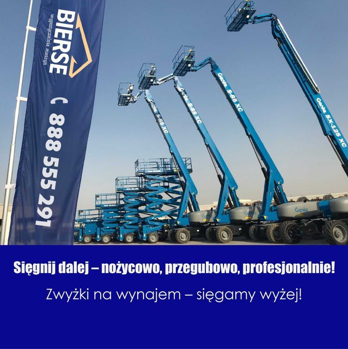 wynajem zwyżka podnośnik koszowy nożycowy zwyżki wynajem podnośników