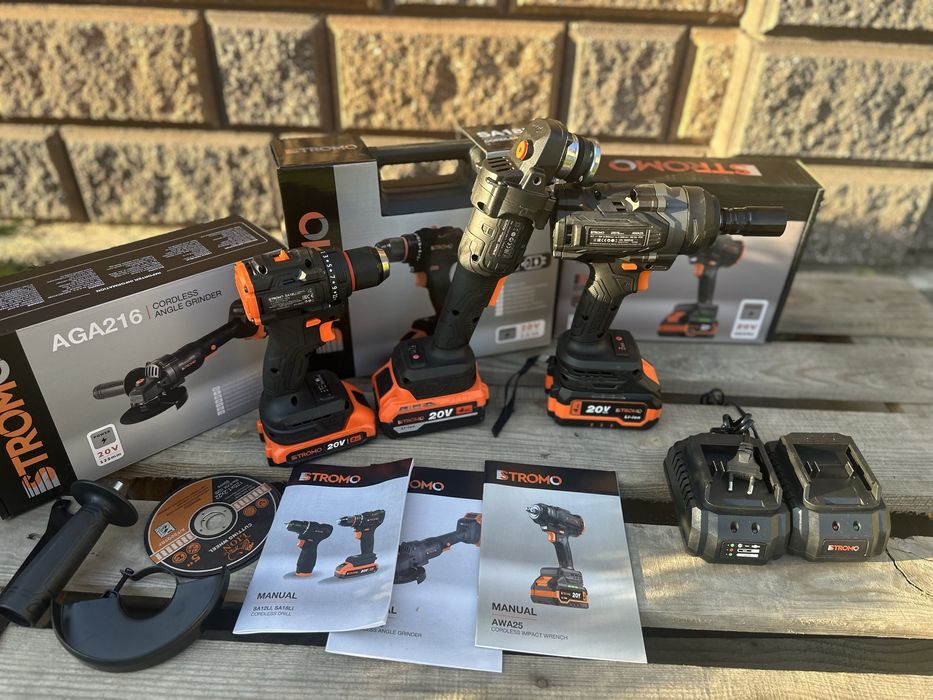 Акумуляторний набір Stromo 3в1 болгарка гайковерт шуруповерт