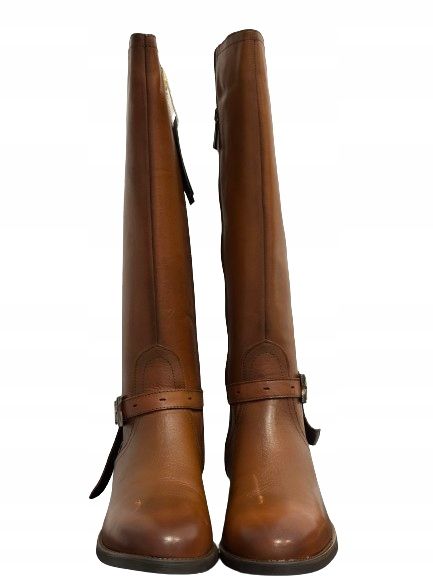 Kozaki brązowe skórzane płaskie Carmela 40