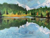 Obraz pejzaż 70x90 cm akryl