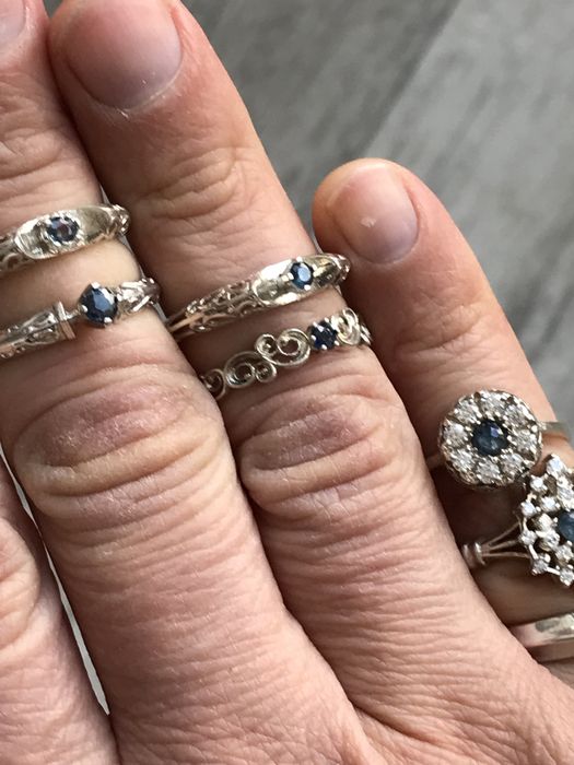 Кольцо сапфир серебро