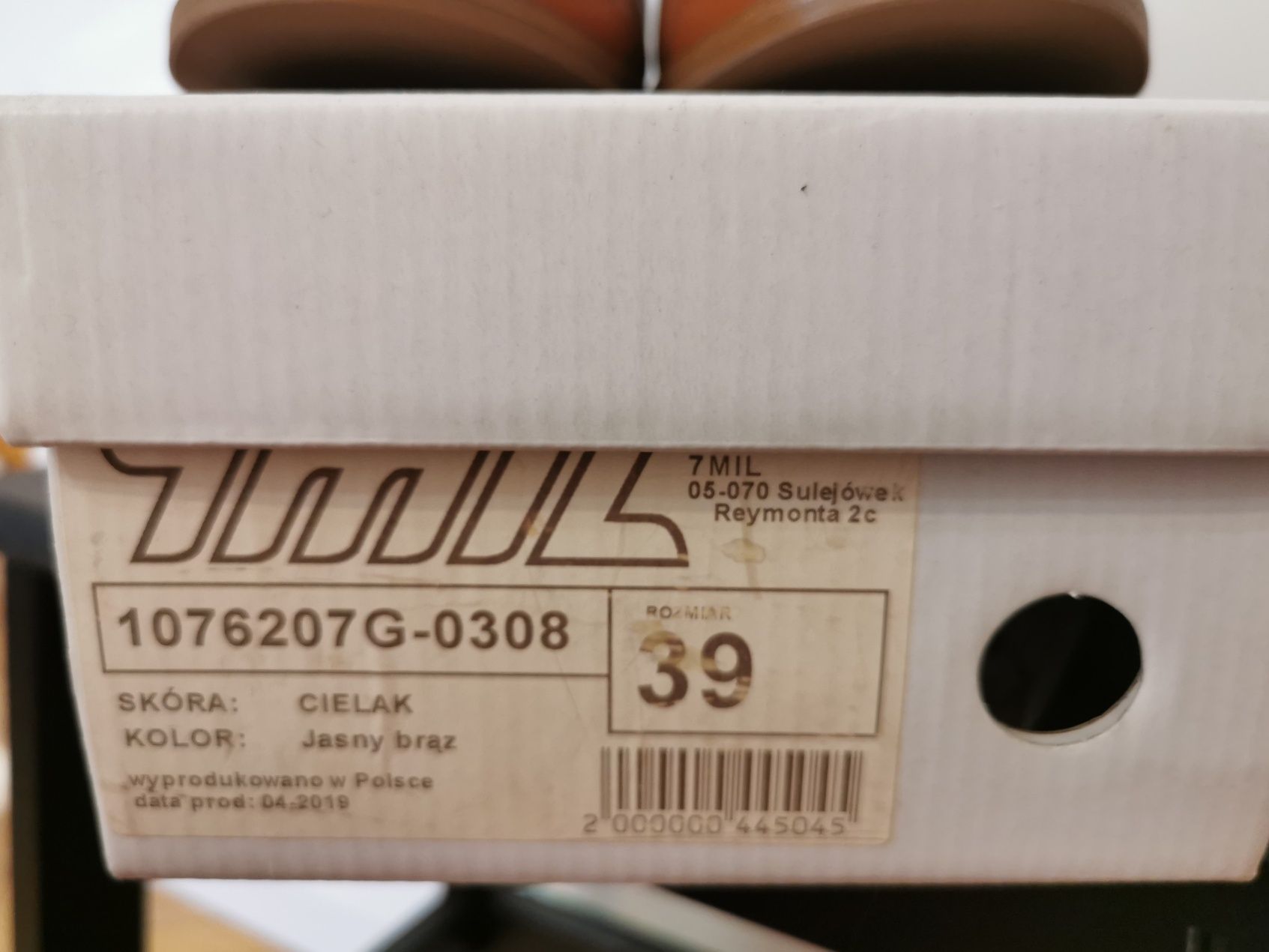 7 mil loafersy mokasyny nowe damskie 39 skóra cielęca jasny brąz